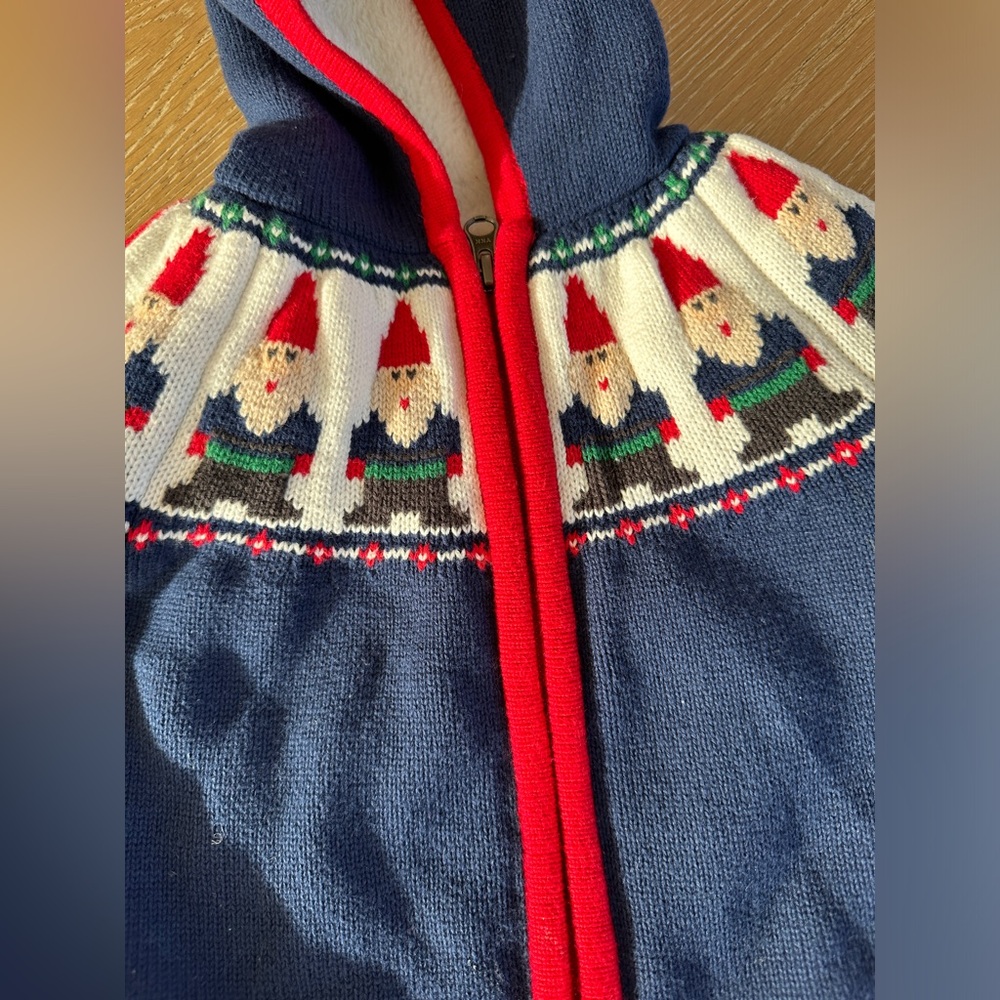 Hanna Anderson Baby Holiday Sweater Zip Up Hoodie